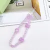 Corrente para celular com contas novo doce desenho animado laço capa de celular pingente de cordão pingente corda portátil anti-queda atacado