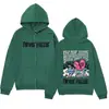 Sudadera con cremallera y estampado de letras de amor de diseño simple y moderno, Sudadera con capucha para hombre