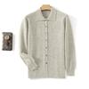 100 Cardigan de Lã Pura Homens Negócios POLO Collar Cashmere Sweater Jaqueta Outono e Inverno Simples Casual Base de Lapela