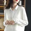 Moda Femenina Nueva Primavera Diseño de Cuello en V Color Sólido Simple Versátil Chaleco de Punto Holgado 100% Lana