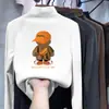 Camiseta de manga comprida para meninos, novo estilo outono/inverno 2026, gola alta, para crianças maiores, camada interna com forro de fleece, camiseta básica infantil