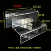 Estante de exhibición de acrílico transparente de tres niveles para escalera estante de exhibición estante de escalera para cosméticos en vivo estante para zapatos bandeja para zapatos
