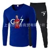 2025 Nuevo Traje de Dos Piezas para Actividades al Aire Libre, Camiseta Cómoda de Manga Larga con Cuello Redondo de Marca de Moda + Pantalones de Chándal