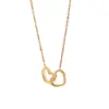 Colar Europeu e Americano Simples de Aço Inoxidável com Banho de Ouro 18K Ouro Rosa Corrente O Pingente Love Presente para Namoradas