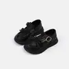 Sapatos Mary Jane infantis de outono, novos sapatos estilo princesa escolar para meninas, sapatos de sola macia, sapatos de couro preto estilo britânico