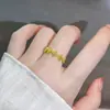 Nuevo Anillo Ajustable con Forma de Trébol Chapado en Oro de Latón Vietnamita Joyería al por Mayor desde Fabricante