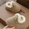 Chegada Nova 2024 Sapatos de Algodão com Salto para Mulheres, Par, Roupa de Casa, Antiderrapante, Forrados com Lã, Sapatos de Algodão Quentes para Homens no Inverno