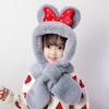 Gorro de invierno de dibujos animados para niños, estilo coreano, bonito gorro con protección para las orejas para bebés, bufanda para niños y niñas, gorro todo en uno, gorra para niños