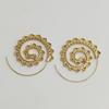 Europa y Estados Unidos nuevos aretes ovalados en espiral exagerados remolino engranaje en forma de corazón retro joyería para la oreja al por mayor