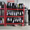 Prateleira de pneus expositor de suprimentos automotivos desmontável de parede para garagem ajustável móvel oficina de reparos prateleira de metal piso