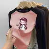 Ropa Térmica de Polar Cálida para Niños Medianos y Grandes, Cuello Redondo, Auto-Calentable, Otoño/Invierno, Camiseta de Manga Larga Raglán para Niñas, Top, Capa Base