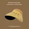Tapa de carcasa de goma negra superior vacía para sombrero de sol de verano para mujer, sombrero de sol anti-ultravioleta para viajes al aire libre, sombrero de pescador para playa junto al mar