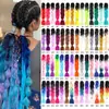 Trança Jumbo 24 Polegadas Extensões de Cabelo Africanas Fibra Sintética Seda de Alta Temperatura Gradiente Colorido Tranças Grandes 100g Dreadlocks