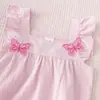 Comercio Exterior Suministro Mayorista Transfronterizo de Ropa de Verano Europea y Americana con Mangas Volantes y Patrón de Mariposas, Tops sin Mangas con Patrón de Lazos para Niñas