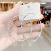Pendientes de aro de metal con pasador de plata de ley 925 para mujer 2024 nuevos de moda elegantes de alta calidad elegantes pendientes de aro de celebridad de Internet
