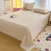 Conjunto de Roupa de Cama de Algodão Acolchoado Desenho Animado Três Peças Quarto de Casa Lençol Único de Gaze Amassada Lençol Único para Dormitório de Estudante Universal para Todas as Estações