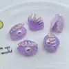 Accesorios Simulados Semitridimensionales de Resina Colorida Galvanizada con Conchas de Perla, Materiales para Joyería DIY, Dijes para Zapatos y Accesorios