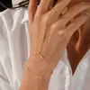 Pulseira de Dedo Estilo Resort Amazon para Mulheres, Corrente Integrada com Contas de Cobre de Alta Qualidade, Design Criativo e Personalizado, Joia Artesanal