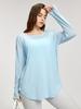 Chica gordita talla grande Ropa de Yoga para Mujer Camiseta de Manga Larga Adelgazante con Cordones en la Cintura Abertura Trasera Suelta Transpirable Blusa Deportiva