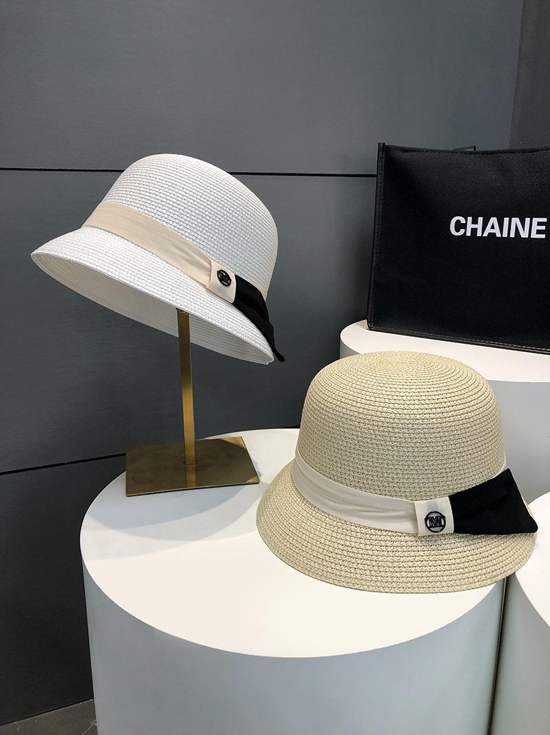 日系草帽女夏季出游海边洋气礼帽法式英伦遮阳防晒M标渔夫太阳帽