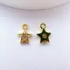 Colgante de estrella de circonita microincrustada con baño de cobre, collar y pulsera que conservan el color, colgante para DIY, materiales y accesorios para joyería hecha a mano