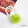 Otoño e Invierno Nuevo Ins Sirena Ji Cadena de Perlas de 14 mm Bola de Felpa Llavero Colgante de Bolso Pequeño Fresco Colgante