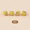 Hebilla de Botón de Flor Metálica de Piedra Ojo de Gato de Gama Alta Botón de Cheongsam Hebilla de Accesorios de Cárdigan de Punto Elegante