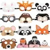 Máscaras de Ojos de Fieltro con Dibujos de Animales Transfronterizas, Máscaras de Decoración para Mascarada, Máscaras de Fieltro Personalizables para Fiestas