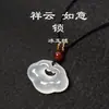 Pingente Natural Novo de Calcedônia Branca Gelo Fechadura Ruyi Fechadura Xiangyun Pingente de Ágata Transparente Gelo Pingente de Jade