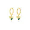 Nuevo pendiente de plata de ley S925 con forma de abeja divertida incrustado con diamante verde, pendientes de moda transfronterizos populares en Europa y Estados Unidos, pendientes personalizados estilo INS