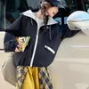 Chaqueta de otoño para niña 2026 nuevo estilo coreano cortavientos con capucha para niños, chaqueta de otoño elegante para niños mayores