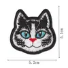 Patches bordados coloridos de cabeça de gato com fundo redondo, 9 estilos de patches de gato de desenho animado para aplicar com ferro, patches adesivos para reparar furos em roupas