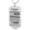 Amazon Nuevo Collar con Etiqueta Colgante de Acero Inoxidable Cumpleaños Día de San Valentín Navidad Papá Regalo de Graduación para Hijo