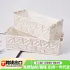 Caja de almacenamiento tejida a mano, caja de pañuelos de escritorio, cesta para artículos varios, cesta de almacenamiento de cosméticos para escritorio, cesta de algodón hueca con patrón de hoja