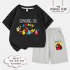 Roupa infantil among us meninos e meninas conjunto de shorts e camiseta de manga curta top de meia-manga traje de duas peças lobisomem espacial matando moda 8