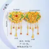 Puzuo Gold Shop Estilo Igual Ouro de Areia Pingente Coração Fechadura Discípulo Tianzi Cravejado com Diamante Colar Corrente de Suéter Dragão e Fênix Fechadura de Desejo para Mulheres