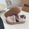 Sapatos De Xun fofos feios adoráveis couro de vaca cabeça redonda sapatos brancos pequenos 2025 primavera novo sapatos casuais para meninas XY-A500