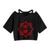 Camiseta Estampa Desenho Jujutsu Kaisen Spell Battle Verão Casual Popular Feminina Alcinha Manga Curta