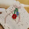 Flor de Laço de Cristal Bicolor Fresca e Simples DIY Grampo de Cabelo Feito à Mão Acessório de Cabelo Materiais para Brincos Atacado