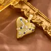 Transfronterizo Europeo y Americano Más Vendido Cobre Chapado en Oro Microincrustado Circonita Corazón de Mamá Día de la Madre DIY Pulsera Collar Colgante Lujo Ligero
