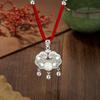 Colgante de Cerradura de Plata Pura S9999 de Larga Vida, Cerradura de Plata para Bebé de Paz y Alegría, Filigrana de Palacio Estilo Vintage Más Vendido