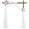 Decorações de Casamento Populares de Gaze Transfronteiriça para Arcos de Gramado ao Ar Livre, Cortinas de Arranjo de Casamento, Cortinas de Chiffon com Pérolas