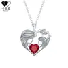 Knn-1294 Collar con Forma de Corazón para el Día de la Madre para Mujer, Cadena para Clavícula de Zirconia Transfronteriza Padre-Hijo, Fábrica de Origen