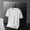 Camiseta fina de manga curta para homem, corte slim, macia, com detalhes vazados, ICE, alta qualidade, luxo leve, gola redonda, camiseta de verão respirável