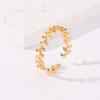 Anillo de hoja con diseño de nicho de viento frío de joyería transfronteriza de Europa y Estados Unidos, anillo de apertura exquisito Joker de moda para mujer al por mayor