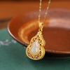 Yilu prata S925 prata esterlina banhado a ouro Hetian jade moda nacional vintage Fu Lu cabaça pingente Lucky Lucky pingente oco