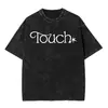 Camiseta de Algodão Lavado Katseye da Moda para Homens e Mulheres, Manga Curta de Verão Gola Redonda Camiseta de Algodão Solta Streetwear