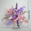 Arreglos de flores artificiales para bodas, arreglos florales para decoración de pasillo, decoraciones de escaparate de compromiso con temática de bosque, arreglos de escena de boda de color rojo rosa