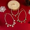 Collar de Campana de Colores Rojo y Verde de Dibujos Animados Navideños Transfronterizo Colgante de Copo de Nieve Festivo y Calceta Navideña NK26360