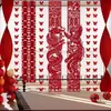 Conjunto de Decoração de Quarto de Casamento Cortinas Decoração Quarto do Noivo da Noiva Enfeites Pendurados Faixa Dragão Fênix Recorte de Papel Tira Longa
